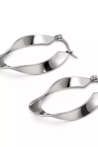 Twisted hoop earrings baali, silver tone anti-tarnish