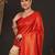 Orange woven design zari silk blend kanjeevaram saree