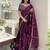 Burgundy floral embroidered organza saree