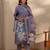 floral printed keyhole neck straight kurta with trousers & dupatta
