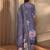 floral printed keyhole neck straight kurta with trousers & dupatta