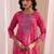 women ethnic motifs printed regular kurta with trousers & with dupatta