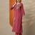 women floral embroidered regular thread work kurta with trousers & with dupatta