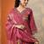 women floral embroidered regular thread work kurta with trousers & with dupatta