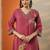 women floral embroidered regular thread work kurta with trousers & with dupatta