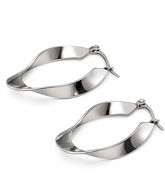 Twisted hoop earrings baali, silver tone anti-tarnish 5