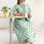 women floral printed regular cotton blend kurta with trousers & with dupatta