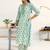 women floral printed regular cotton blend kurta with trousers & with dupatta