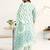 women floral printed regular cotton blend kurta with trousers & with dupatta