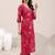 women floral printed regular thread work kurta with trousers & with dupatta