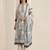 floral printed keyhole neck straight kurta with trousers & dupatta