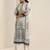 floral printed keyhole neck straight kurta with trousers & dupatta