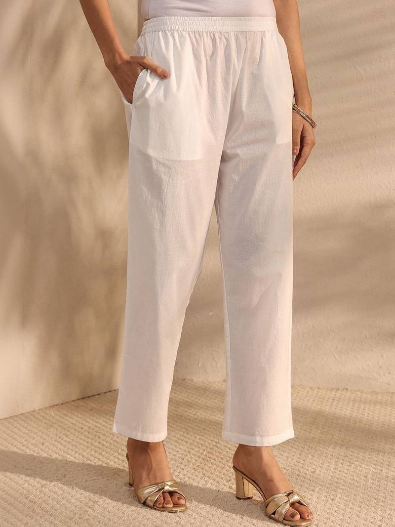 embroidered notch neck thread work straight kurta with trousers & dupatta