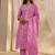 women floral printed regular thread work kurta with trousers & with dupatta