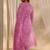 women floral printed regular thread work kurta with trousers & with dupatta