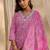 women floral printed regular thread work kurta with trousers & with dupatta