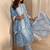 women floral printed regular thread work kurta with trousers & with dupatta
