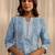 women floral printed regular thread work kurta with trousers & with dupatta