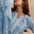 women floral printed regular thread work kurta with trousers & with dupatta