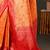 Peach peach-coloured & red ethnic motifs woven design zari kanjeevaram saree