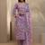 women ethnic motifs printed regular thread work kurta with trousers & with dupatta