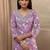 women ethnic motifs printed regular thread work kurta with trousers & with dupatta