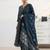 libas blue ajrakh printed a-line suit set with dupatta