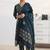 libas blue ajrakh printed a-line suit set with dupatta