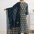 libas blue ajrakh printed a-line suit set with dupatta