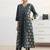 libas blue ajrakh printed a-line suit set with dupatta