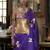 Purple woven design satin banarasi saree