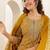 women ethnic motifs printed regular thread work kurta with trousers & with dupatta