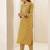 women ethnic motifs printed regular thread work kurta with trousers & with dupatta