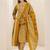 women ethnic motifs printed regular thread work kurta with trousers & with dupatta