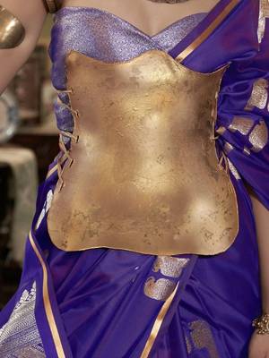 Purple woven design satin banarasi saree 5