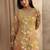 women ethnic motifs printed regular thread work kurta with trousers & with dupatta