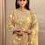 women ethnic motifs printed regular thread work kurta with trousers & with dupatta