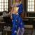 Blue ethnic motifs woven design zari satin banarasi saree
