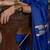 Blue ethnic motifs woven design zari satin banarasi saree