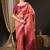 Pink ethnic motifs woven design zari kanjeevaram saree