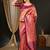 Pink ethnic motifs woven design zari kanjeevaram saree