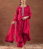 women ethnic motifs self design kurta with trousers & dupatta