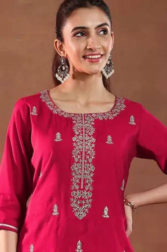 women ethnic motifs self design kurta with trousers & dupatta
