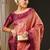 Pink ethnic motifs woven design zari kanjeevaram saree