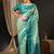 Blue blue & green ethnic motifs woven design zari kanjeevaram saree