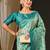 Blue blue & green ethnic motifs woven design zari kanjeevaram saree