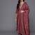 floral yoke design regular sequinned straight kurta with trousers & dupatta