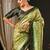Green ethnic motifs woven design zari kanjeevaram saree
