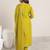 women floral yoke design kurta with trousers & dupatta