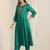 women ethnic motifs embroidered a-line kurta with trousers & dupatta